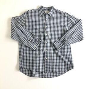 J.‎ CREW Long Sleeve Button Down Blue/Gray Plaid Shirt Men's Size Large